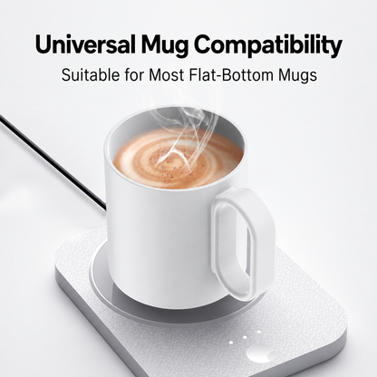 2-in-1 Heated Coffee Mug & Wireless Phone Charger, Constant Temperature Mug Warmer Set